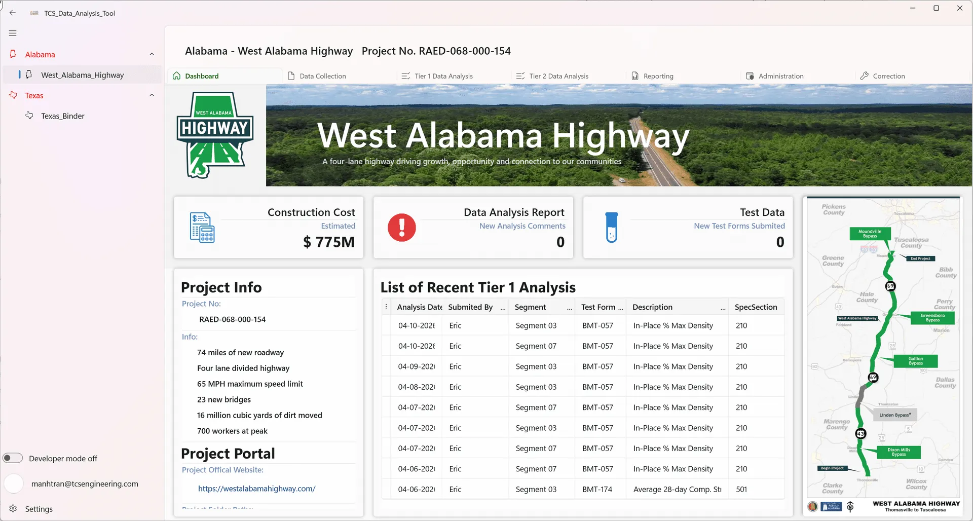 DARPA desktop application dashboard interface